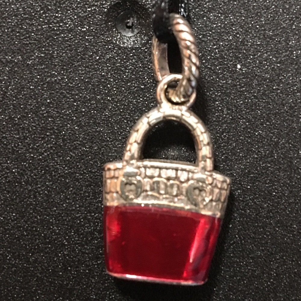 Brighton Silver and Red Enamel Handbag Charm 👜